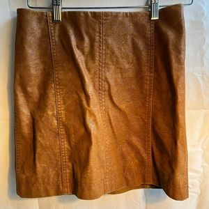 Free People Faux Leather Fawn Micro Mini